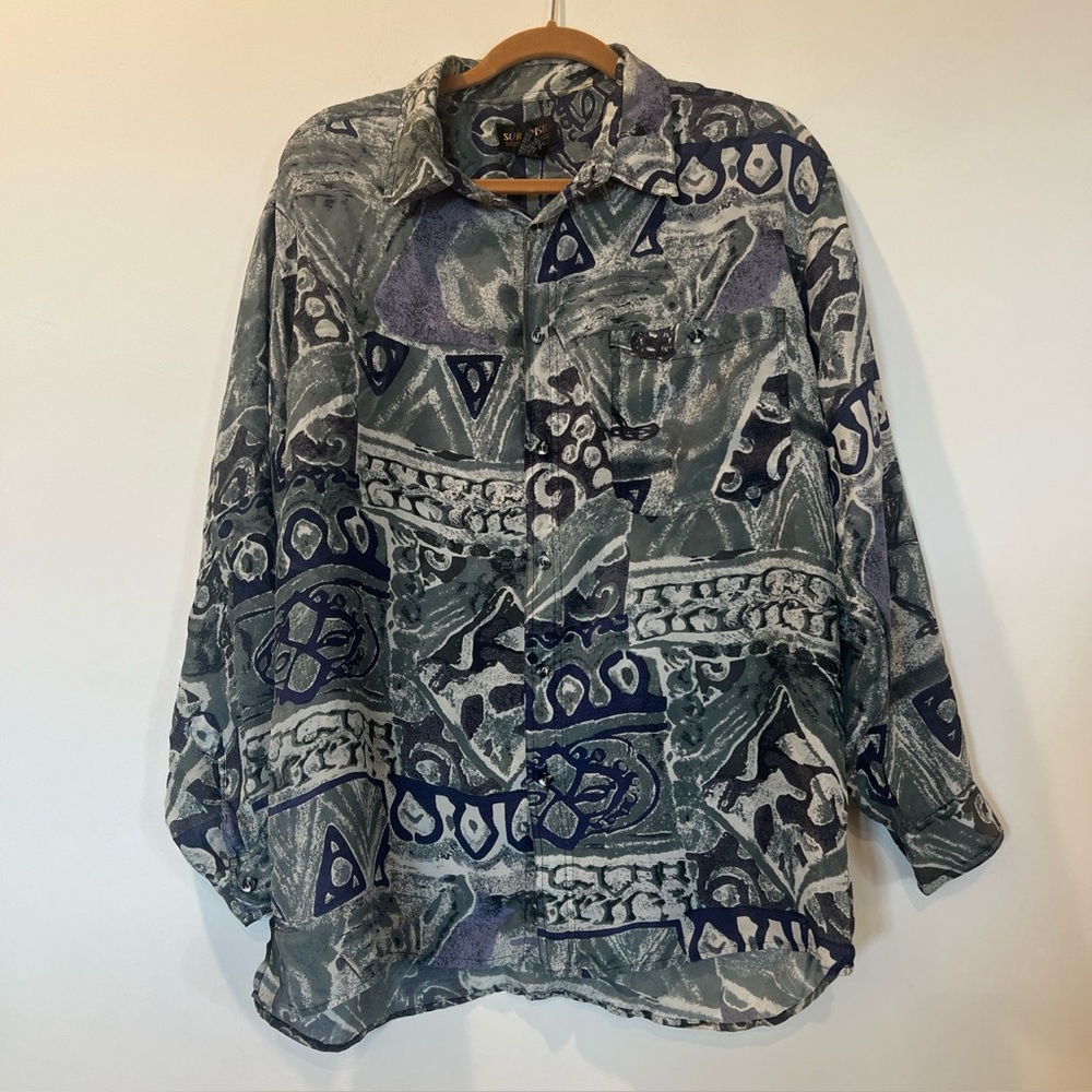 Men's Abstract Patterned Casual Button Down Shirt